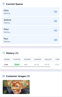 Parent dashboard showing queue progress
