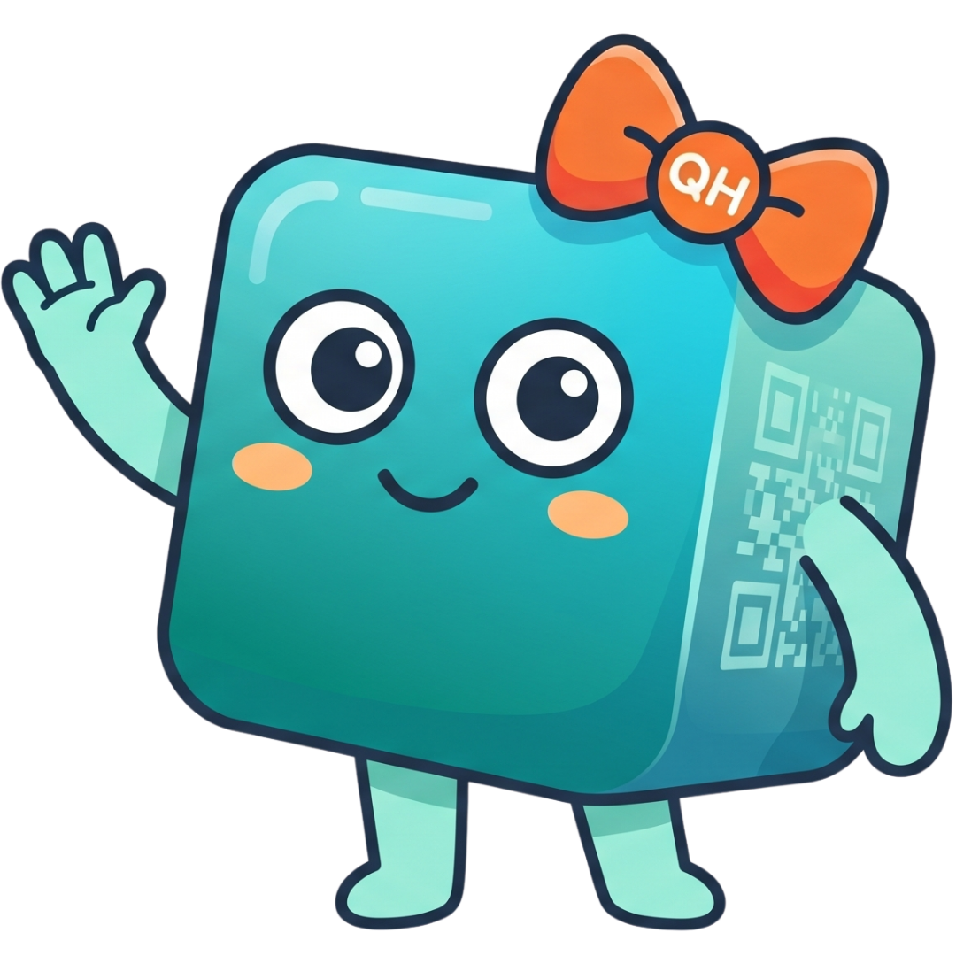 Queue Helper mascot Quby waving hello